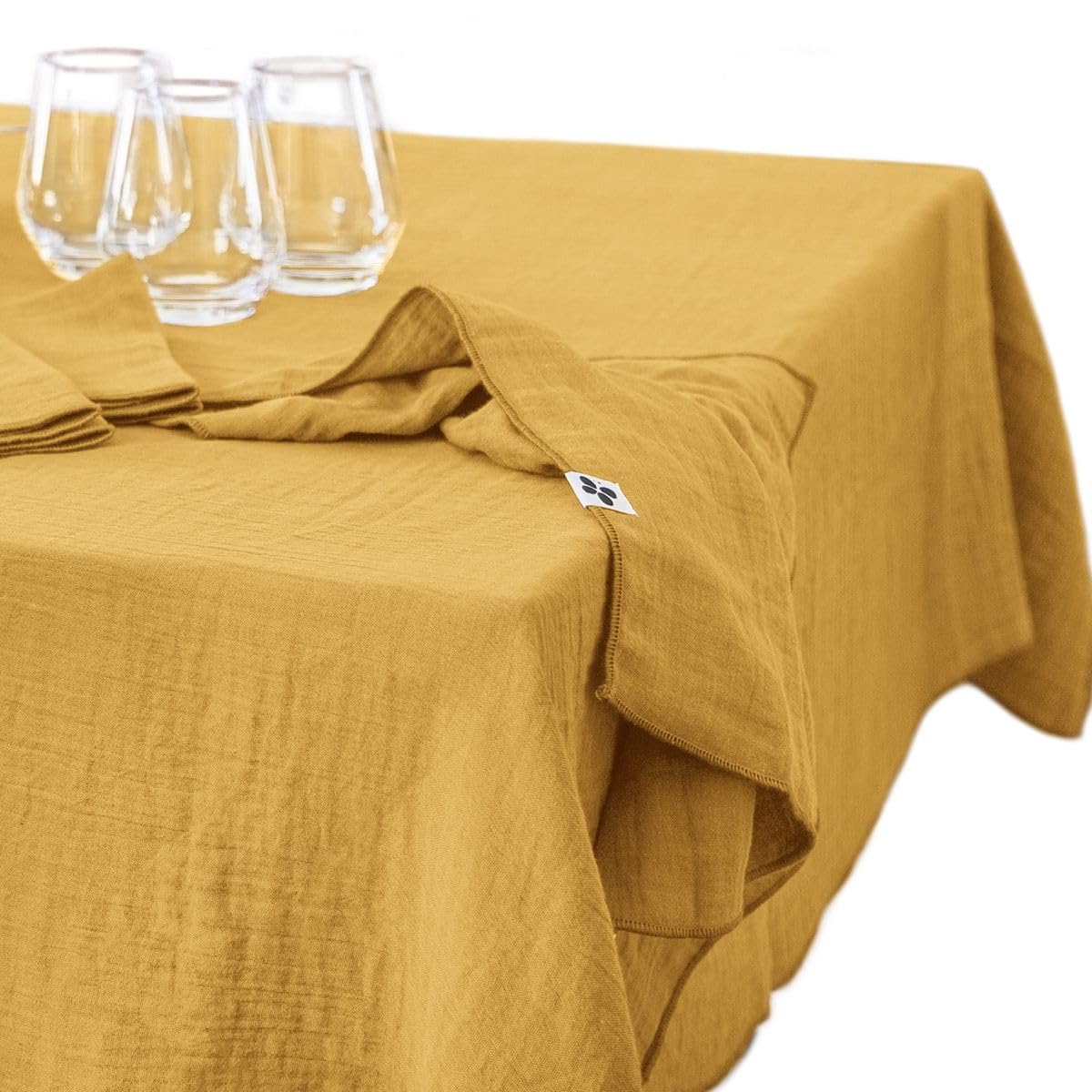 Nappe rectangulaire gaze de coton pour table de jardin et salle à manger