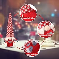 Vista 4 de CERAYOU Tope decorativo de puerta de Papá Noel, protector de pared de tela resistente, adornos de gnomos de Navidad para decoración del hogar