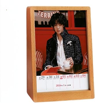 The Untamed 2026 Desk Calendar,Solid Wood 53-Page Weekly Calendar Wang Yibo