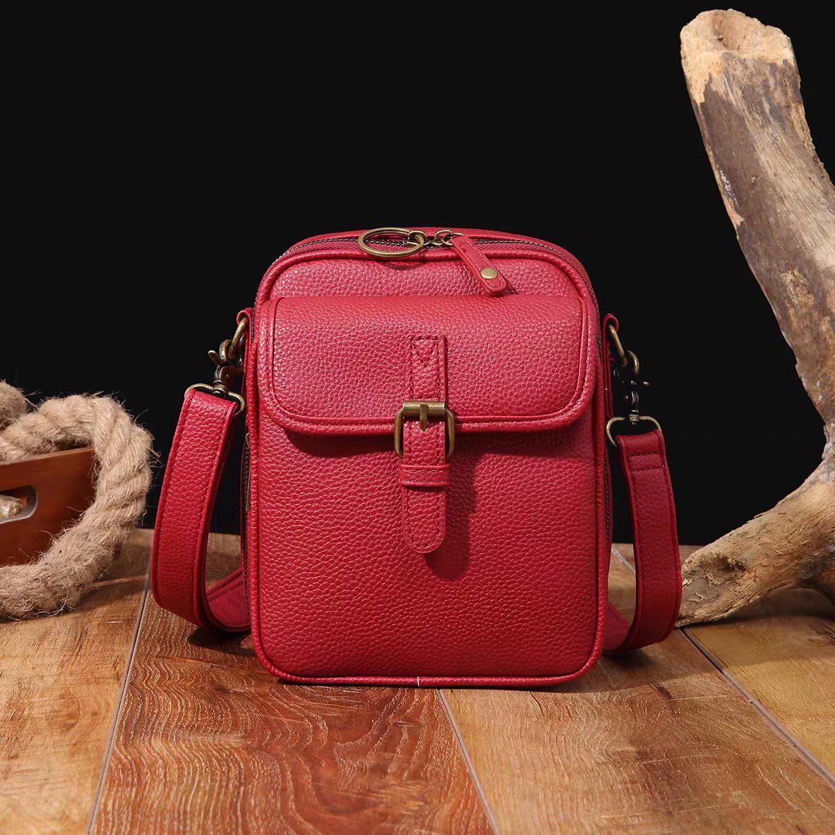 Crossbody Leather Bag Messenger Bag Vintage Style Spacious 2025 Women Stylish and Functional Everyday Use Durable Quality