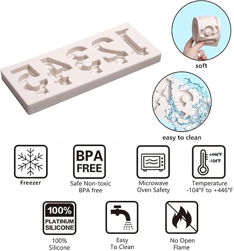 Miniatura 3 de Moldes de silicona para chocolate, 2 paquetes de moldes de fondant número 0-9 para hornear, decoración de pasteles de cumpleaños, decoración de