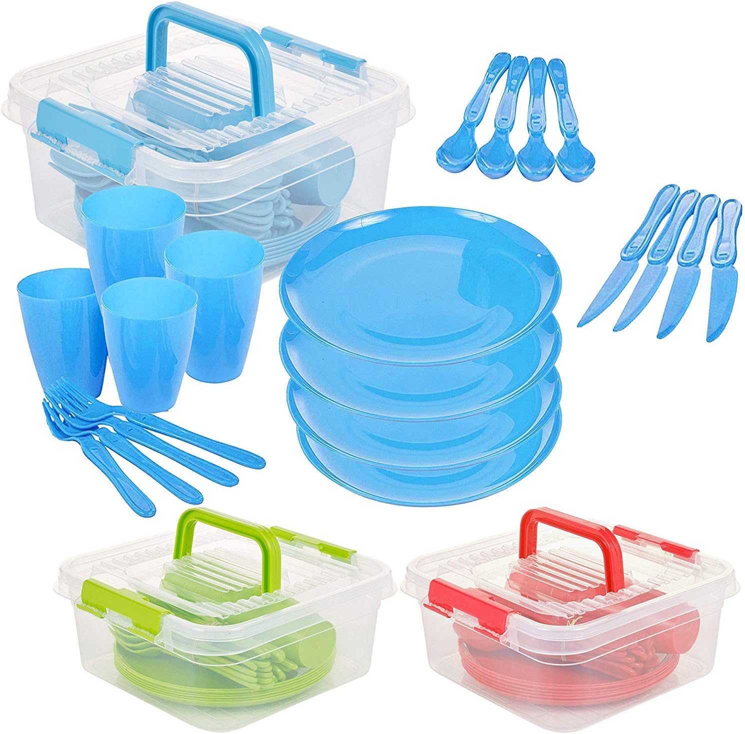 UMKY 21PC PICNIC CUTLERY TABLEWARE SET