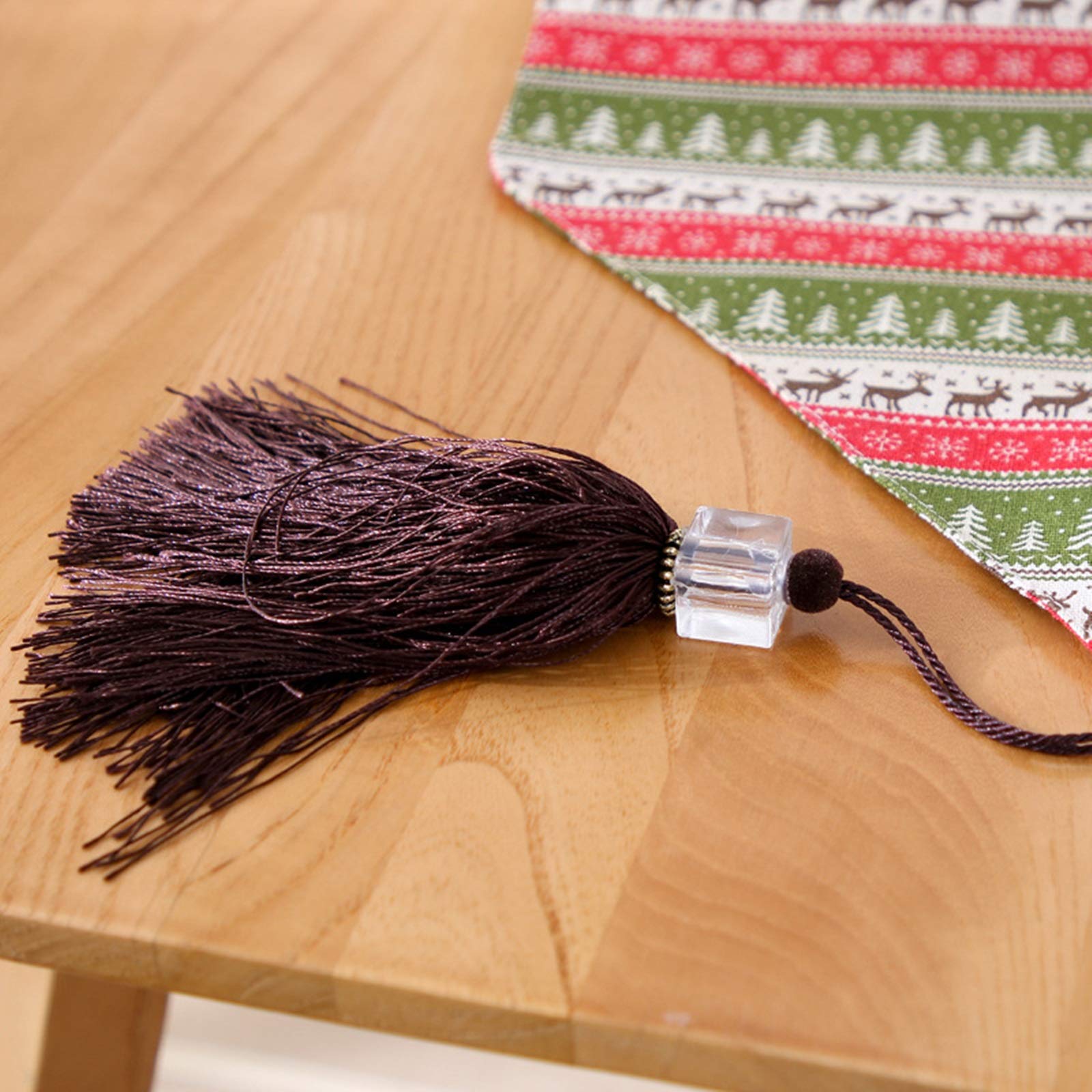 Usa Tischdeko, Grün Makramee Tischläufer Weihnachtsbäume Hirsch Tischläufer Cotton 33x160CM