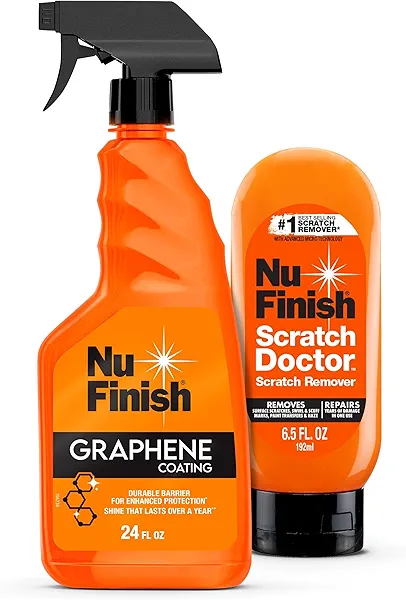 Nu Finish 2-Piece Exterior Finishing Car Kit - Nu Scratch Doctor Car Scratch Remover and Nu Graphene Coating Spray