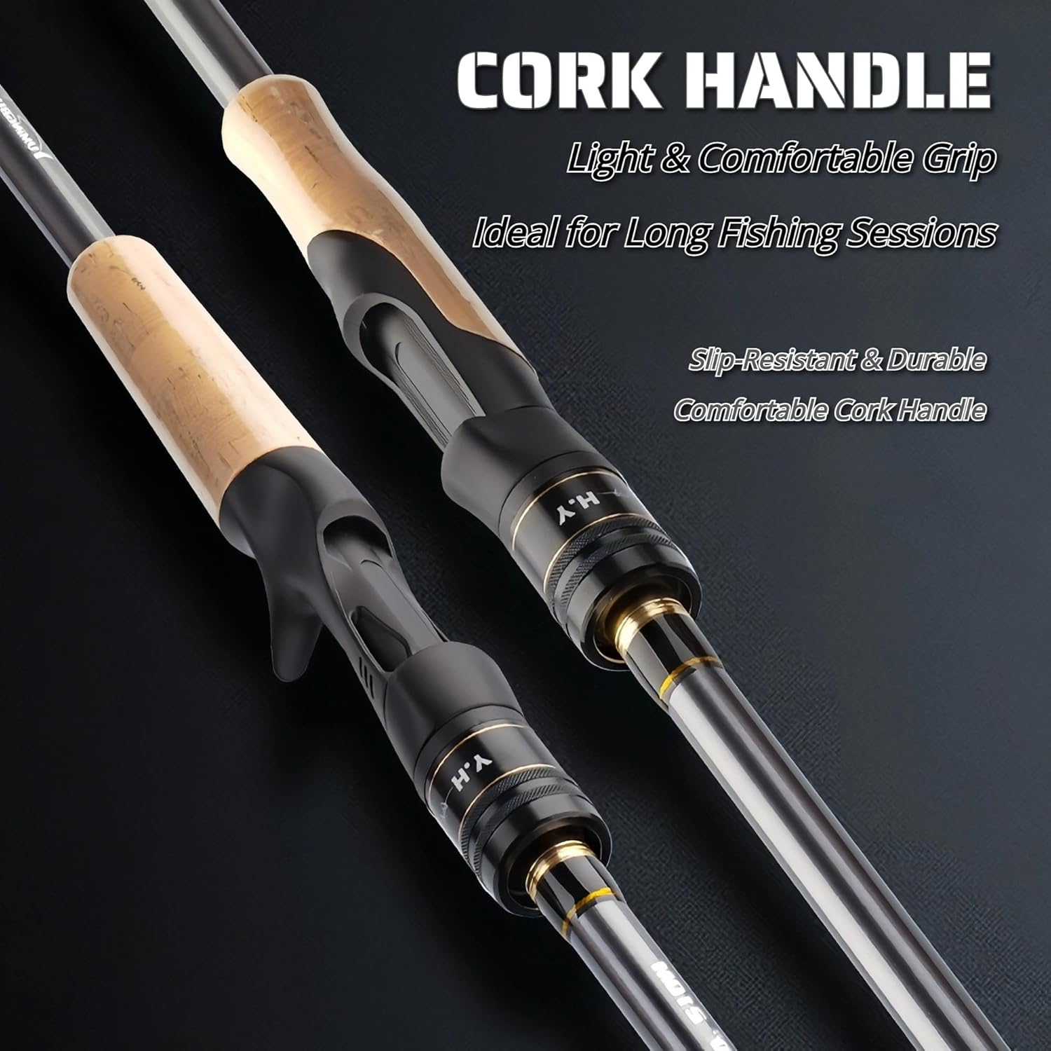 4-Piece Travel Baitcasting Rod – Portable Ultralight Lure Fishing Rod, ML Action, Short Pack Length, Cork Handle, Ceramic Guides for Freshwater & Saltwater