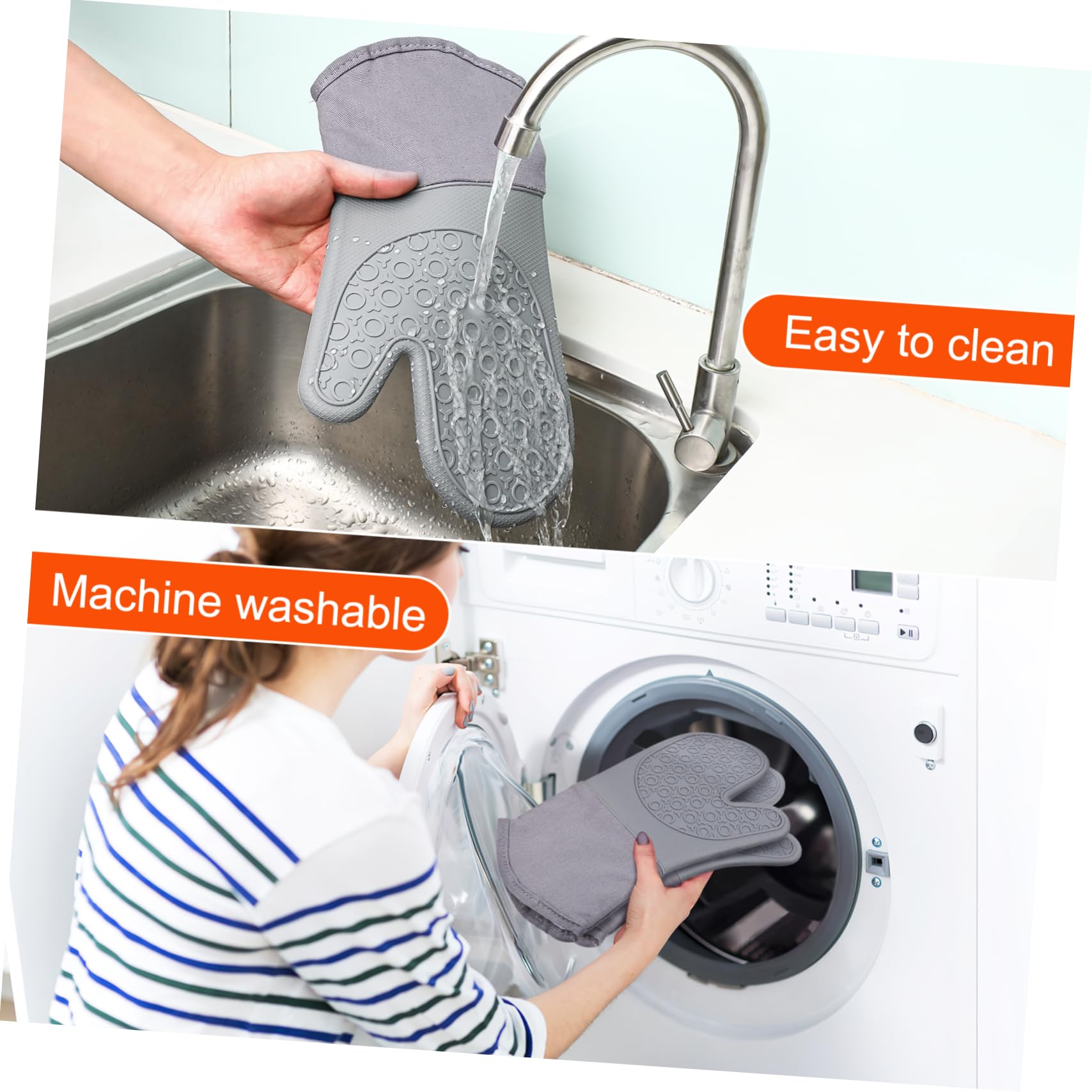 Ofenhandschuhe Silikon Hitzebeständig Rutschfester Ofenhandschuh Mit Schutz Für Hände Und Handgelenke Backen Kochen Grillen Küche Satz