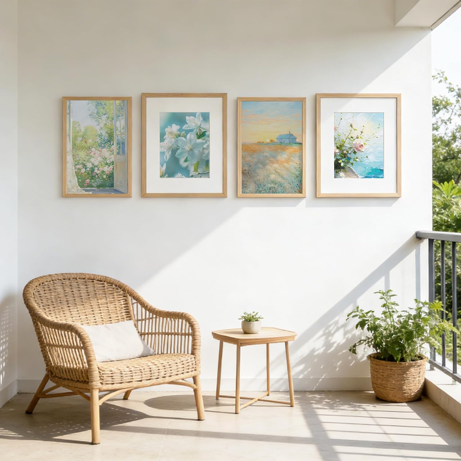 9x12 Solid Wood Frame,Natural Oak Wood Picture Frame can Display Photo 6x8 With Mat or 9 x 12 Without Mat,Single Poster Frame for Wall Home Decor - Image 7