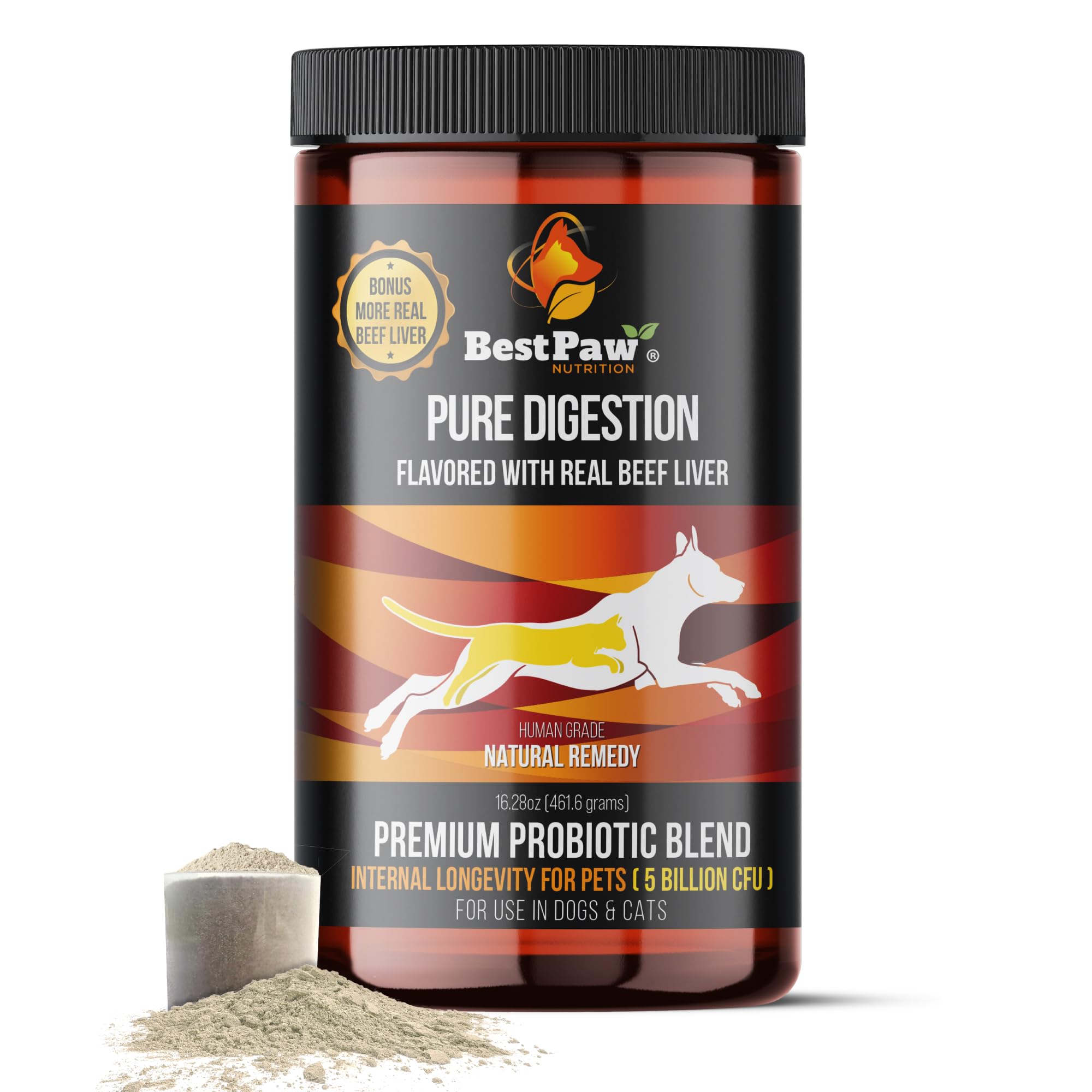 Dog & Cat Premium Probiotic Prebiotic & Digestive Enzymes 5 Billion CFU Organic Turmeric Coconut Oil Pure Pumpkin & Kelp for Healthy Bowels Gut & UTIs