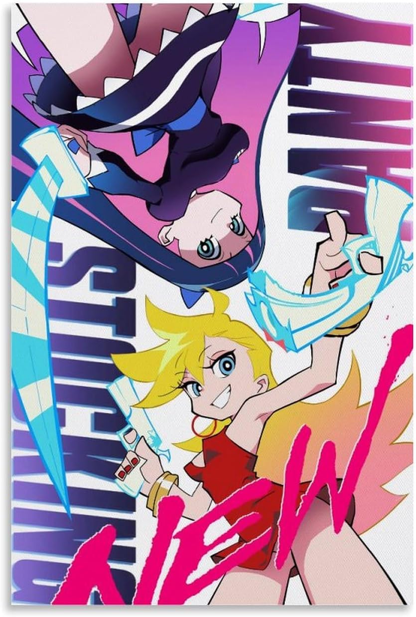 Anime Panty And Stocking Season 2 Poster Cover Posters for Bedroom Wall Art Canvas
