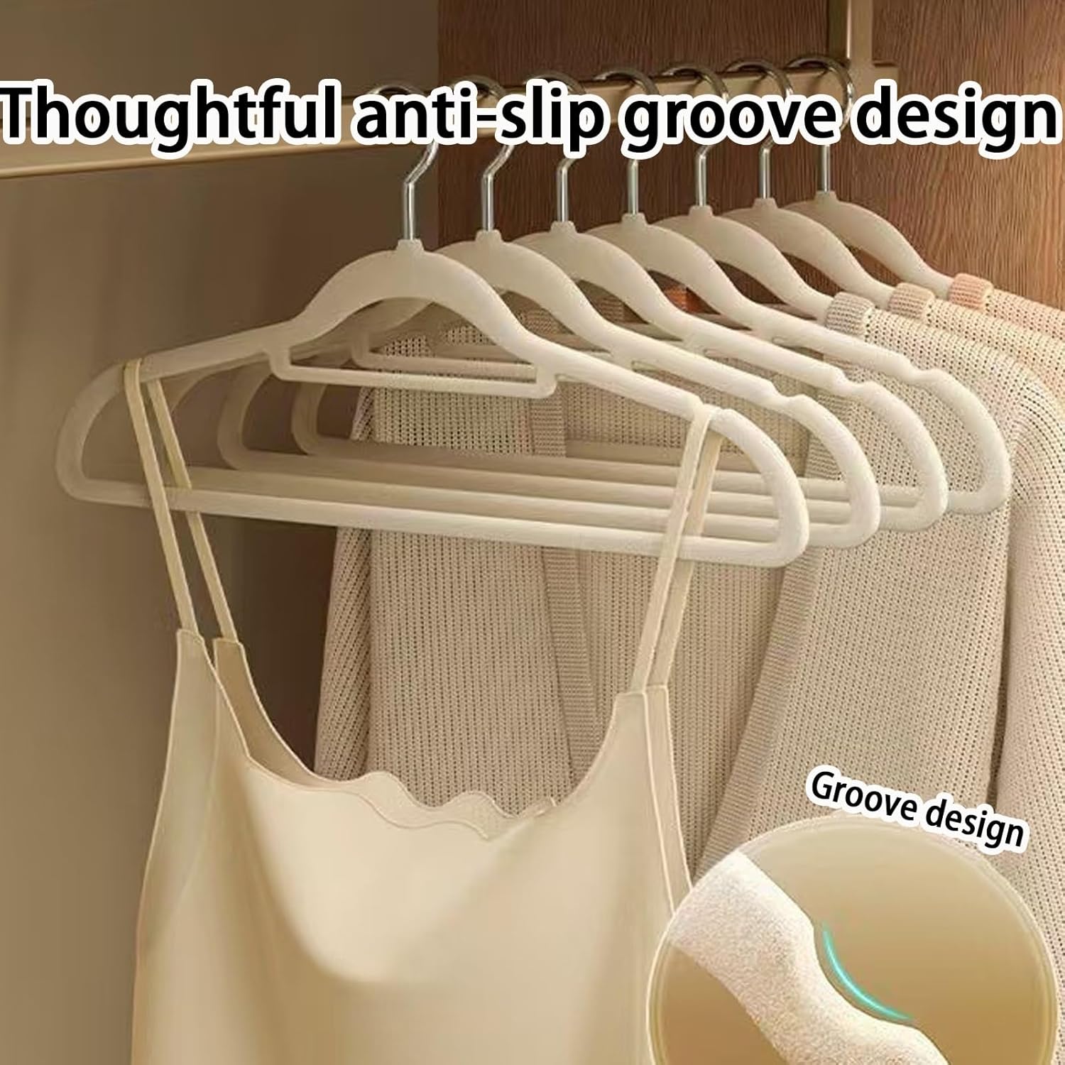 Velvet Hangers,Felt Hangers,Non-Slip Clothes Hanger, Multifunctional Space Saving Clothes Hangers for Wedding Dress & Dress Clothes(Orange 2,10pcs)