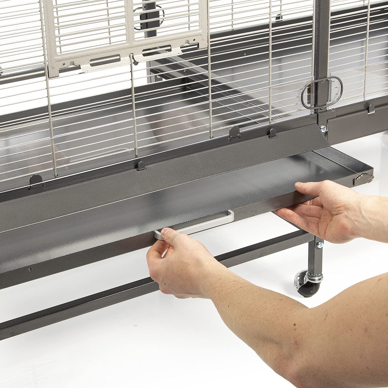 Montana Cages | Vogelvoliere Casa 150 | Antik-Platinum | Voliere für Wellensittiche, Nymphensittiche & Co.