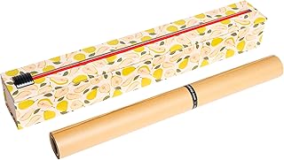 ChicWrap Pears Parchment Paper Dispenser - Includes 15"x 33' (42 Sq. Ft) Roll Unbleached Baking, Cooking & Culinary Paper - Reusable Dispenser w/Slide Cutter - Kosher Certified