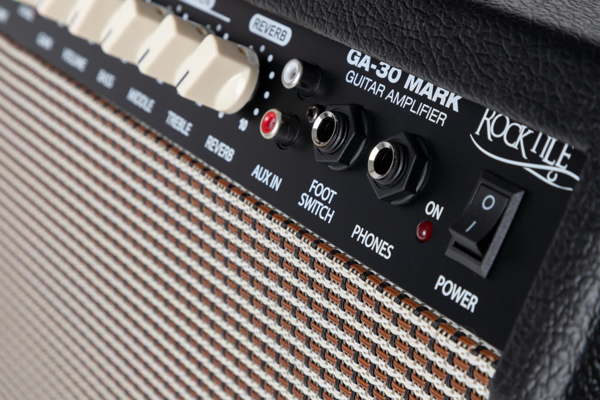 Amplificatore per Chitarra Rocktile GA-30 Mark (combo chitarra 30 watt, 2 canali (Clean/Drive), speaker 8", con effetto riverbero nero