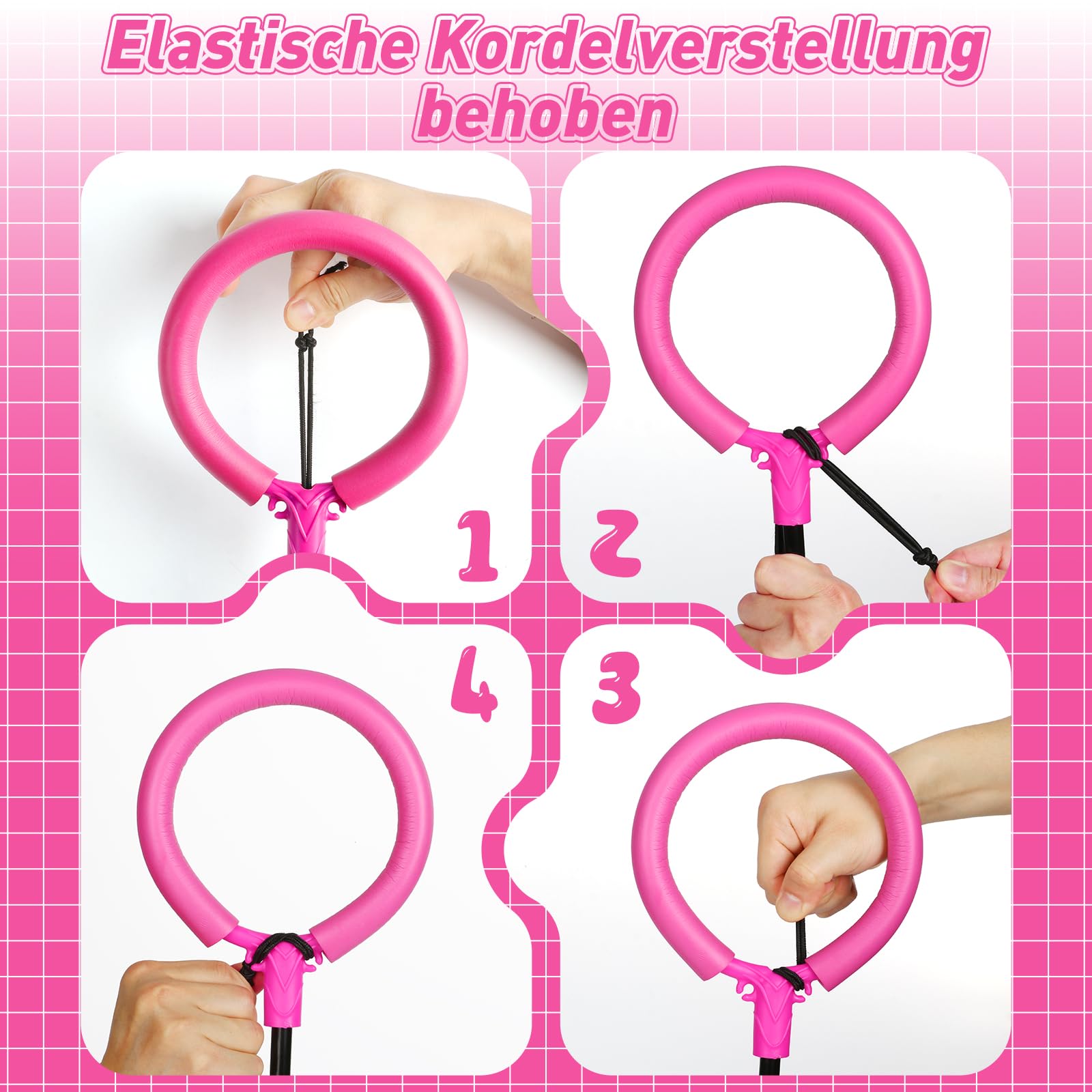 Hot Bee Bambini Anello Saltellante Luminoso con Contatore, Timer, Contatore di Calorie, Giocattolo Regalo per Ragazze 6 7 8 9 10 11 Anni, Ruota Oscillante Ricaricabile, Natale, Compleanno Rosa