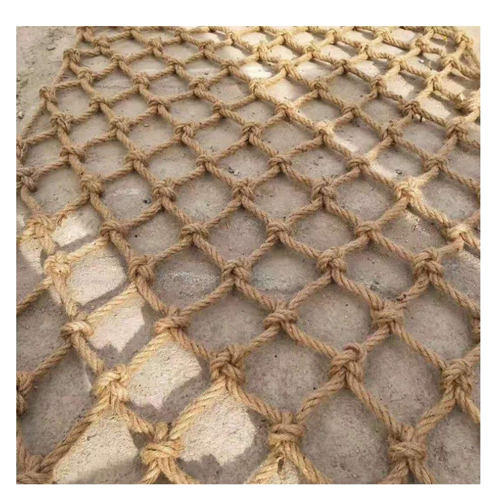 GJMSSMY Hemp Climbing Net for Kids - Yellow Safety Net Garden Decor Load-Bearing Rope 1x1m (3.28x3.28ft) for Playgrounds Trucks and Outdoor Fun