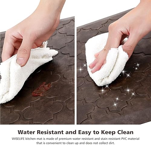 Miniatura 4 de WiseLife Tapete de cocina acolchado antifatiga, 17,3 x 60 pulgadas, grueso antideslizante, impermeable, tapete de espuma resistente para cocina,