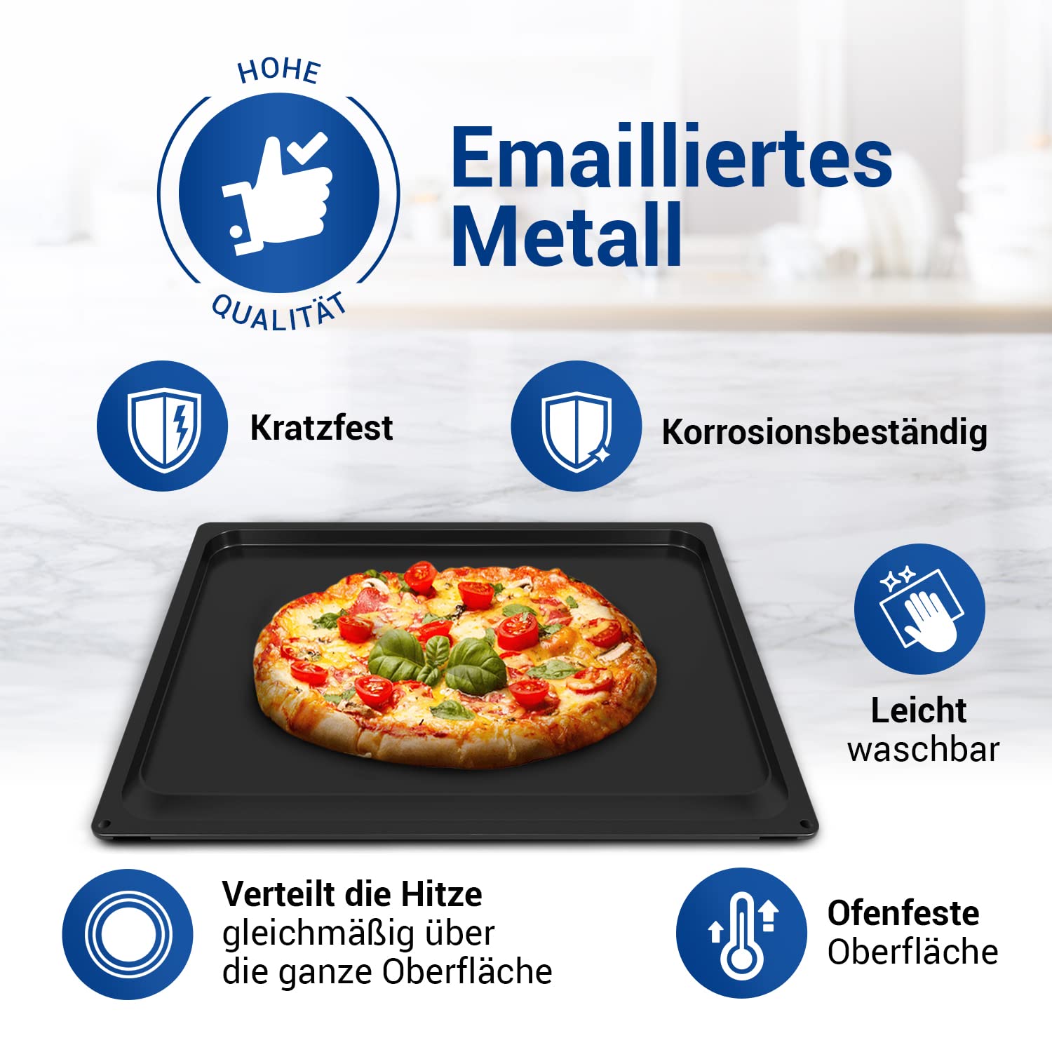 VIOKS Fettpfanne Backofen 456x360x15mm Ersatz für Gorenje 242132 Backblech