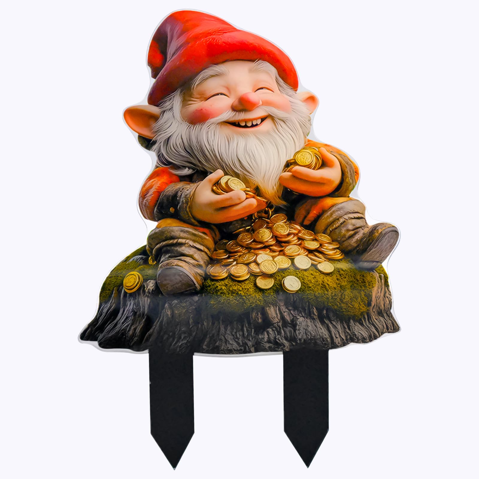 Mudoulu Multicolor Garden Decorative Stake, Fairytale Troll With Book, 20 X 14.1 Cm, Green Grass Trolls Garden Stake, Acrylic Garden Figures For Outdoors, Weatherproof Garden Sculptures For Home Garden Embellishments
