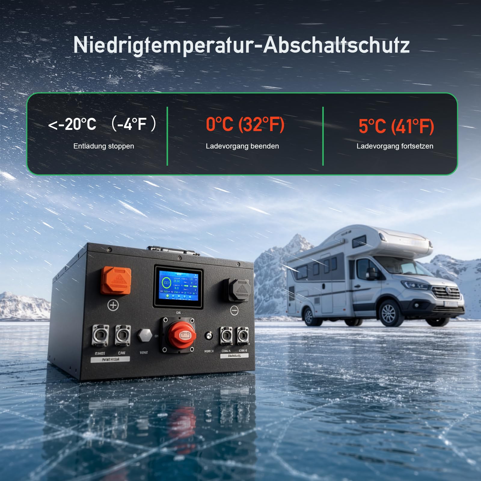 LiFePO4, batteria al litio da 24 V, 320 Ah, batteria al litio da 8192 Wh con BMS integrata da 200 A, protezione a bassa temperatura, 8000 cicli e durata di 10 anni, per camper, camper