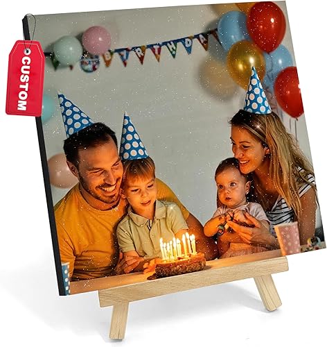 Miniatura 7 de Impresiones fotográficas con caballete, regalos personalizados para cumpleaños con tus fotos, marco de fotos cuadrado para familiares y amigos (6 x