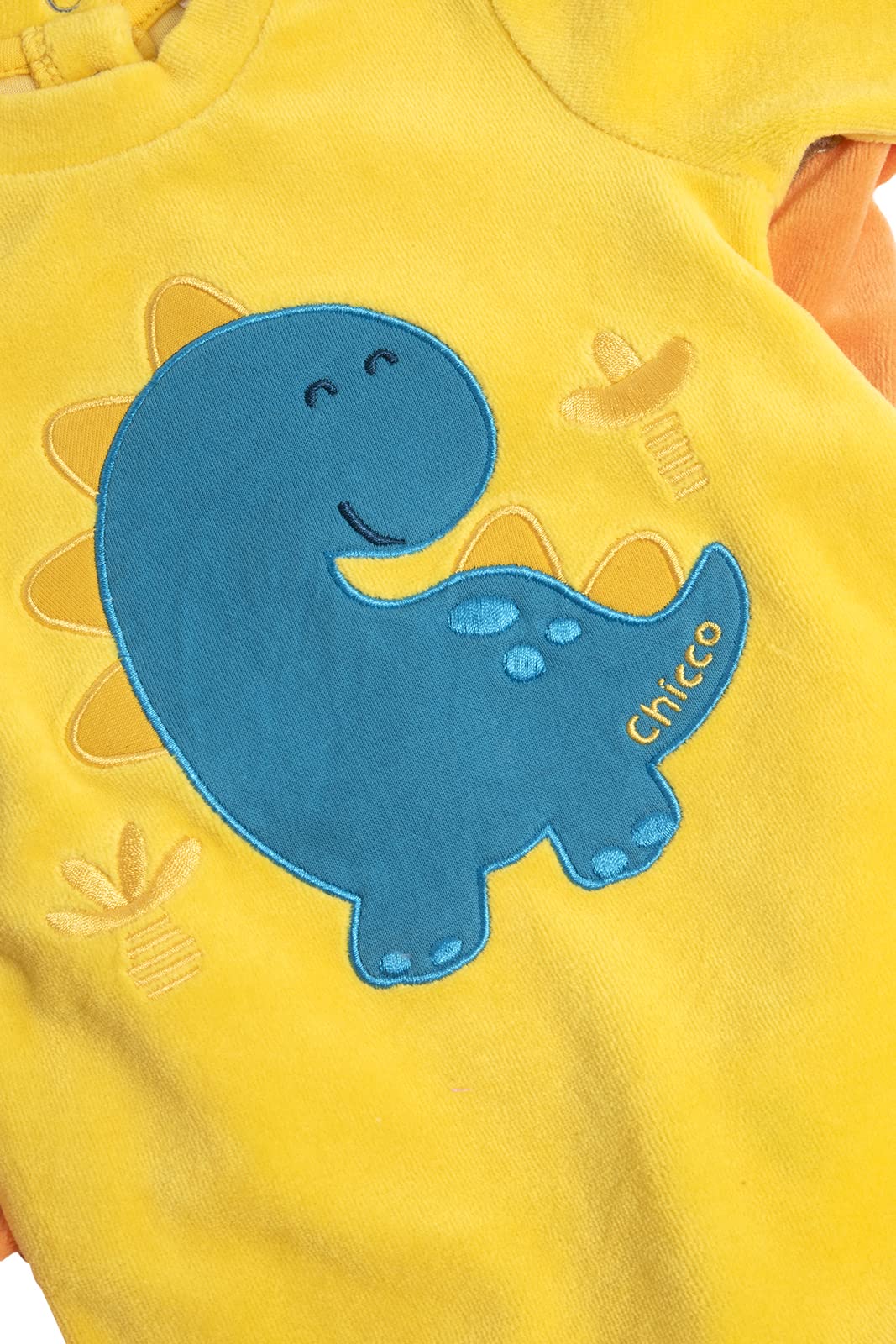 Chicco Kombinezon szenilowy z zimowymi nóżkami (opakowanie 2) unisex, żółty/pomarańczowy, 6 miesięcy