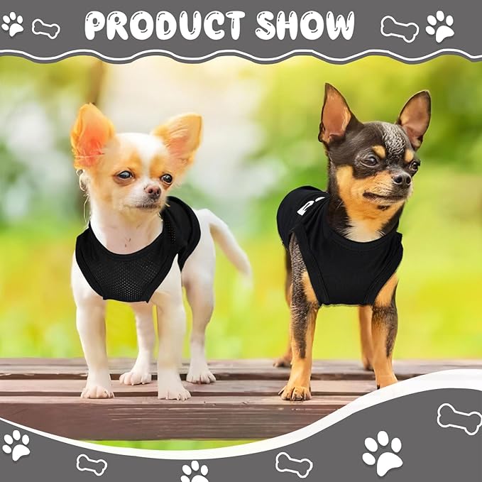 4-Pack Ropa para Perros Pequeños Camiseta Negra Algodón XXS miniatura 4