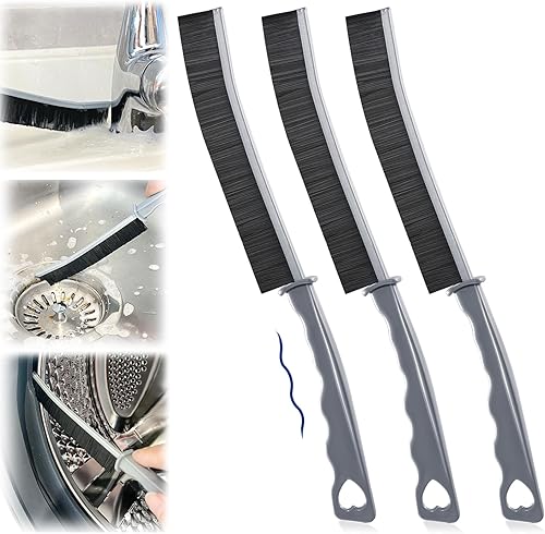 Cepillo de limpieza de hendiduras de cerdas duras de 3 piezas, cepillos de limpieza mejorados para huecos de baño, herramientas de limpieza de