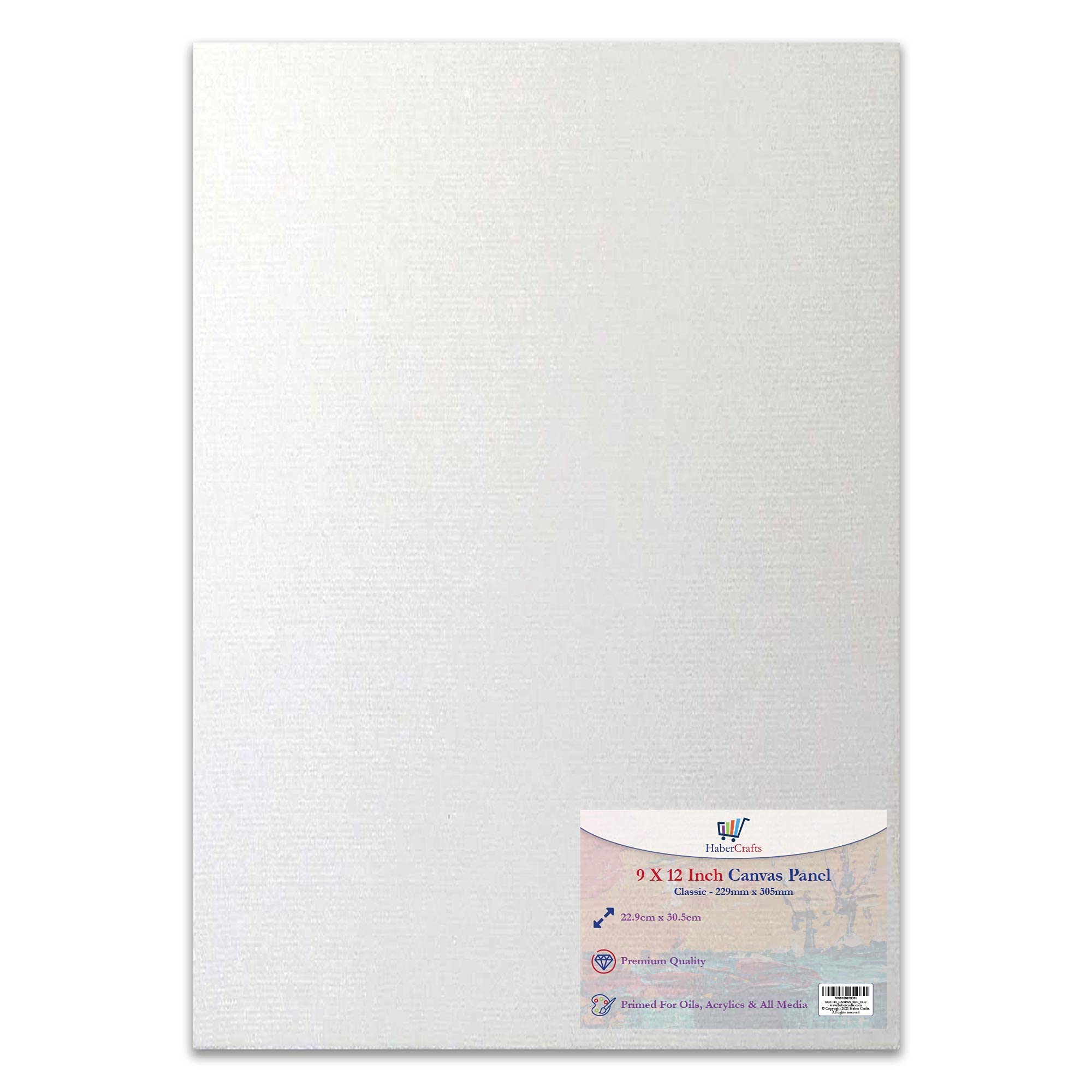 9 X 12” Canvas Panel Stretched Blank Canvas Board Primed Artist Boards 100% Cotton for Oil Paint Acrylic Painting Mixed Media White Canvases Painting Panel (9x12 Inch - 1 Board)