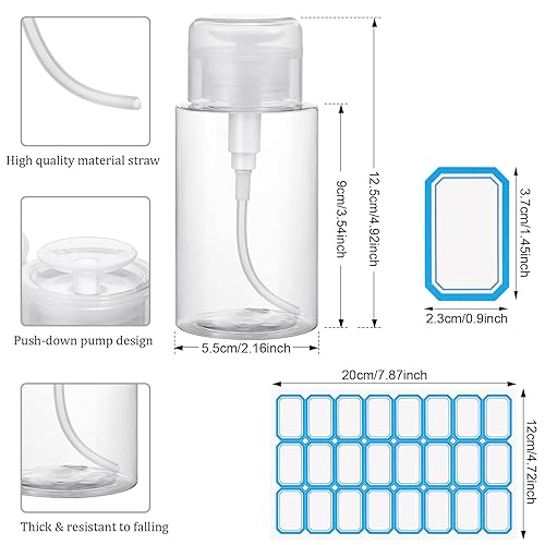 Miniatura 2 de Zhehao Dispensador de 24 unidades de bomba de empuje hacia abajo, bomba removedor de esmalte de uñas, botella vacía con cerradura, contenedor de