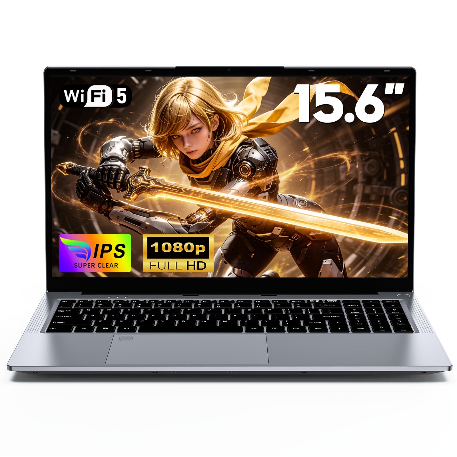 NAIKLULU 15,6 Pulgadas Pc Portátil Gaming R7 6800H (3,2 a 4,7 GHz) Procesador, 32GB RAM 1TB SSD Ordenador Gaming Portatil 2026, Laptop Gamer Teclado Retroiluminado, Desbloqueo por Huella, Tipo-C Global Recycled Standard Global Recycled Standard Global Recycled Standard