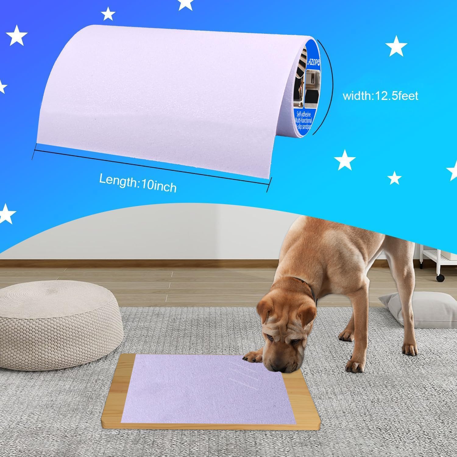 Dog Door Scratch Protector,Dog nail scratch board, self-adhesive instead of emery paper,door protector from dog scratching,pet scratch areas,dog anti scratch door protector(10 inch * 12.5 feet,White)