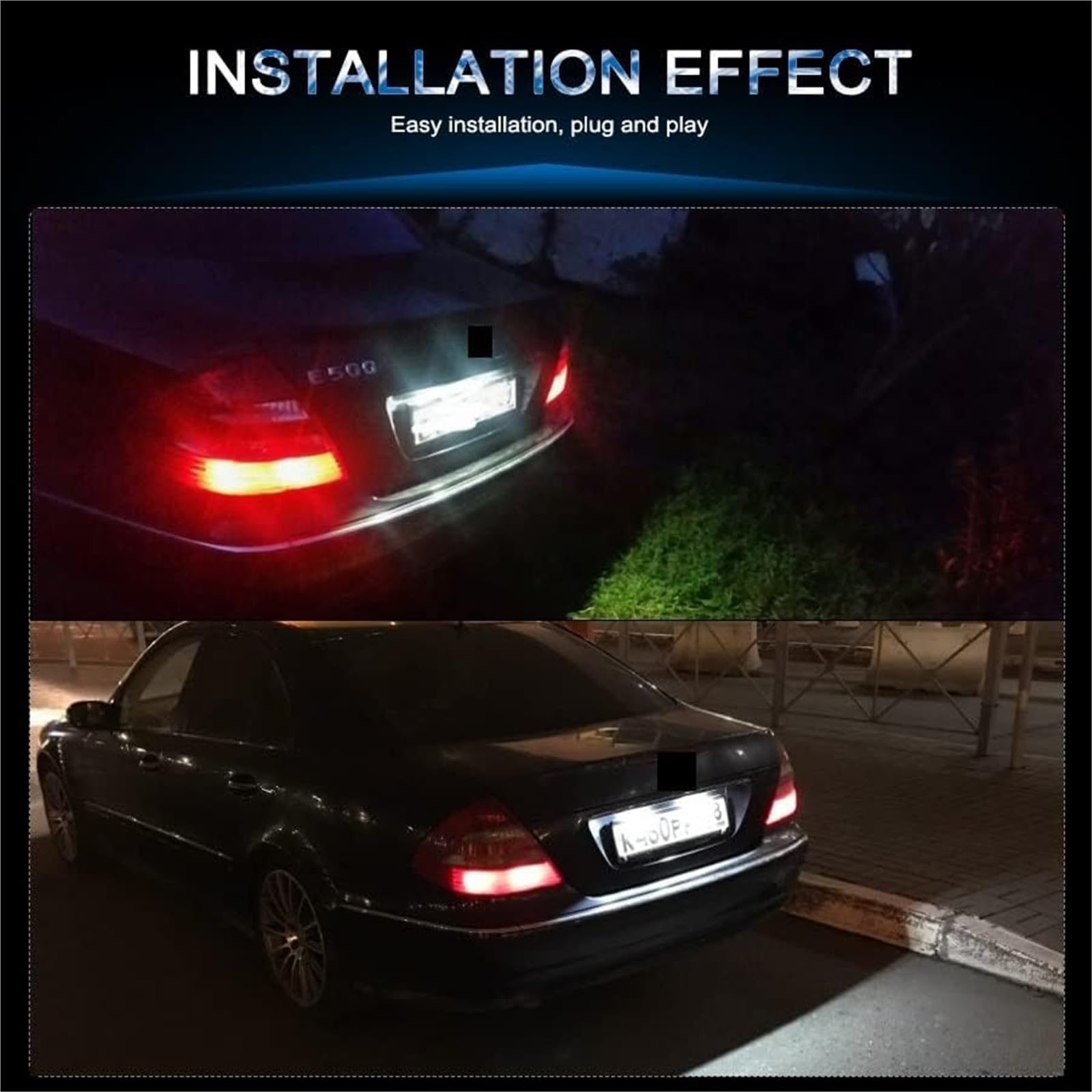 2 szt. oświetlenie tablicy rejestracyjnej, do Mercedesa, Benz, W203 5D 4D lampa numeru drzwi biała 12V LED tylne światło tylne oświetlenie tablicy rejestracyjnej