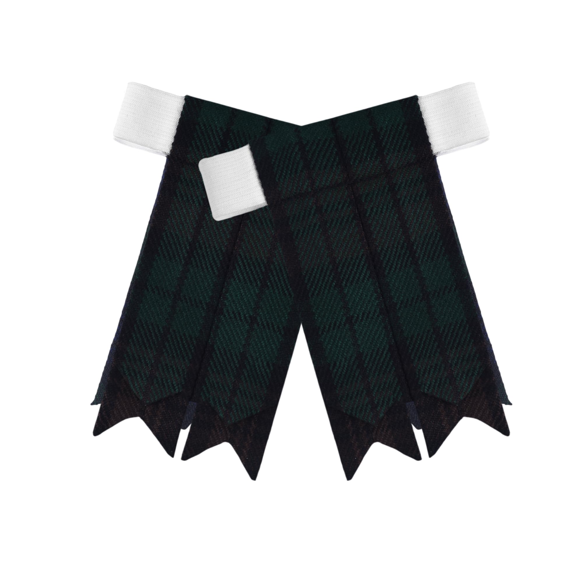 Allsafe Traders Scottish Tartan Kilt Flashes with Elastic Adjusters, Black Watch