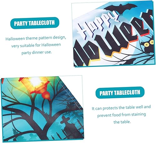 Miniatura 5 de Abaodam 3pcs Halloween Tablecloth Holiday Tablecloth Scary Table Cloth Halloween Table Setting Mantel top Runner Table Decoration Table Cover Props
