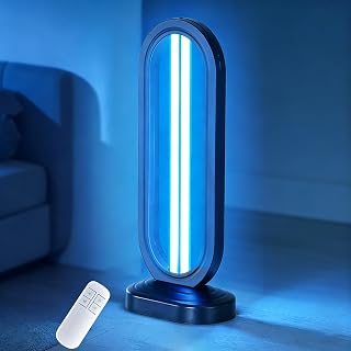 BININBOX Desinfektionslampe mit Ozon 38W UV-C, Tragbare UV-Sterilisationslampe mit Timer und Fernbedienung, für bis zu 40m² für Zuhause, Auto und Schlafzimmer (Schwarz)