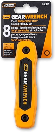 Miniatura 3 de GEARWRENCH 83507 Juego de llaves hexagonales plegables Torx a prueba de manipulaciones de 8 piezas