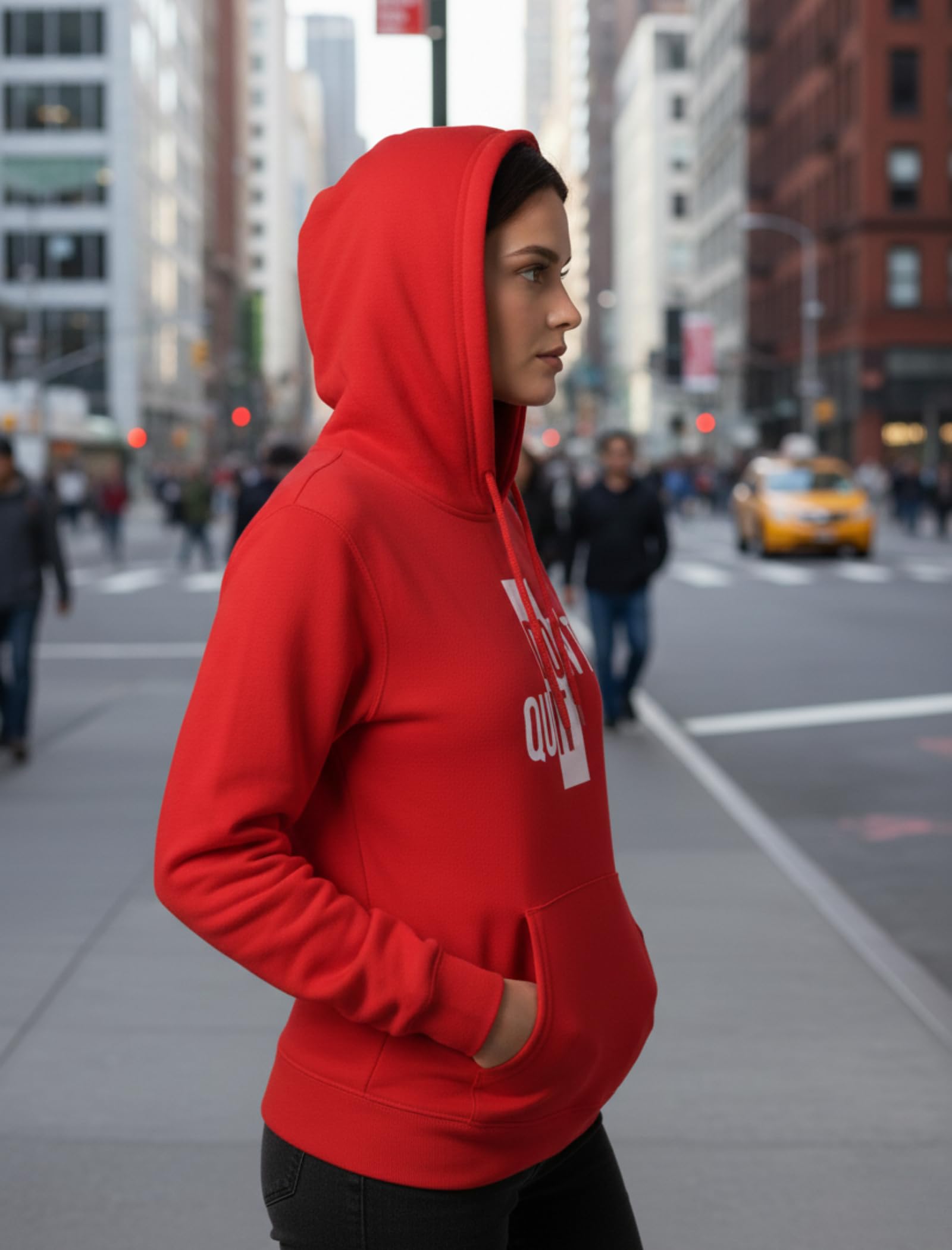 More & More Regular Unisex-Adult Fleece Neck Hooded Sweatshirt (Dont Quit Hoodie_Red - Regular) 3