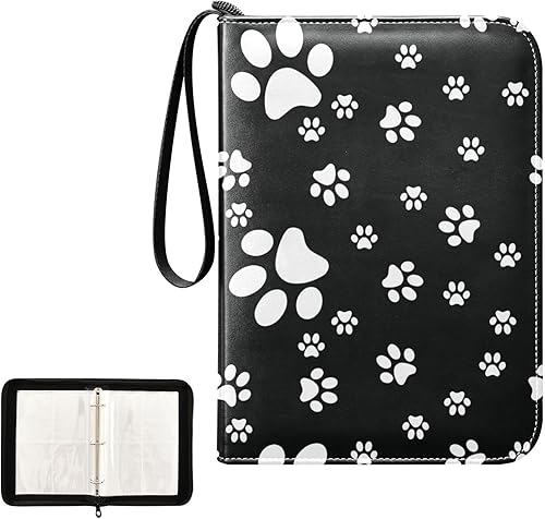 Miniatura 2 de Paws Black Trading Card Binder 4-Pocket Card Holder with 50 Removable Sleeves 3-Ring Card Albums Binder Holds Up to 400 Cards Card Organizer Folders