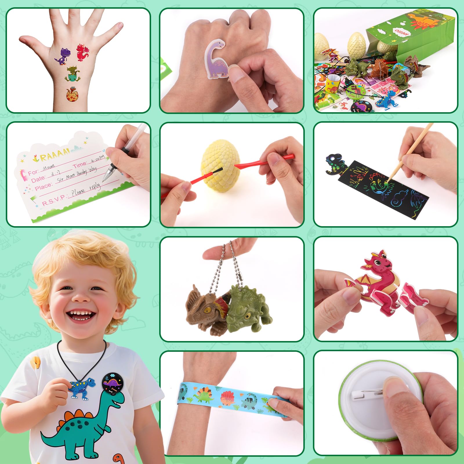 AmyBenton Dinosaur Party Bag Fillers for Boys and Girls Kids Dino Party Bag Fillers for Return Gifts Party Bag Toy - Image 2