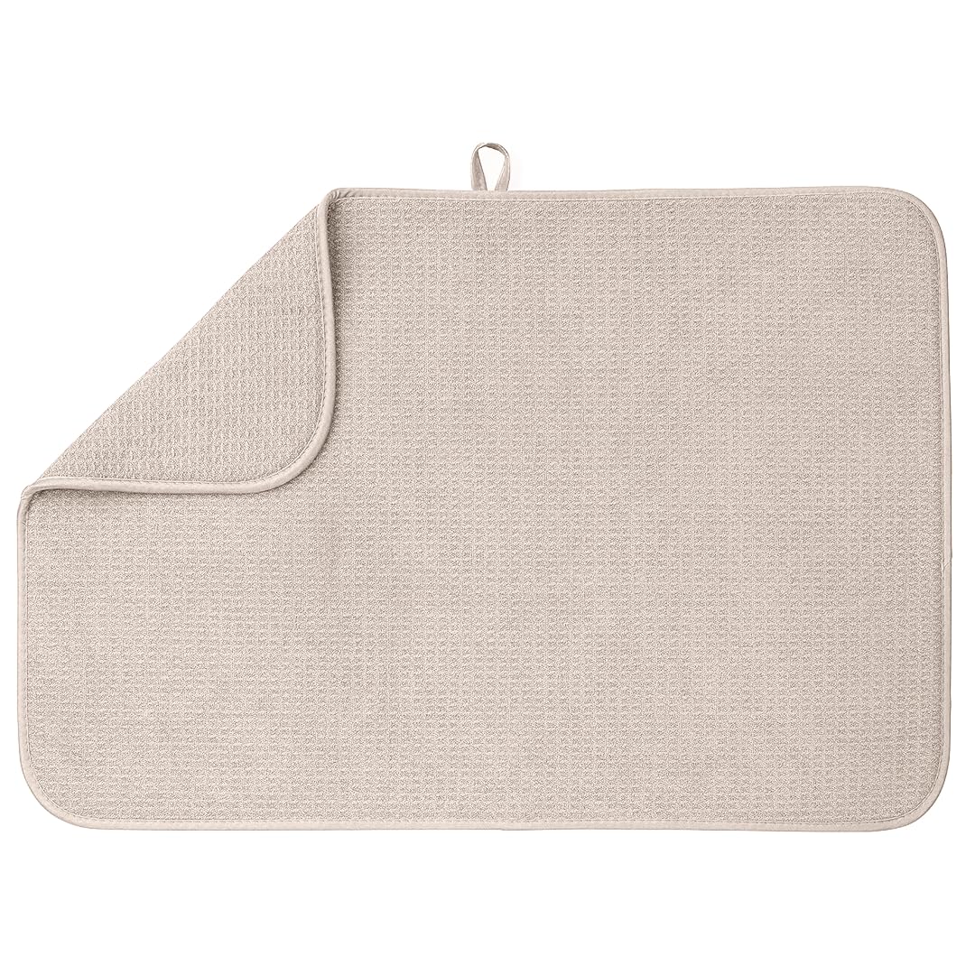 XXL Dish Mat 24" x 17" (Largest MAT) Microfiber Dish Drying Mat, Super Absorbent by Bellemain (Light Gray) โ image 1