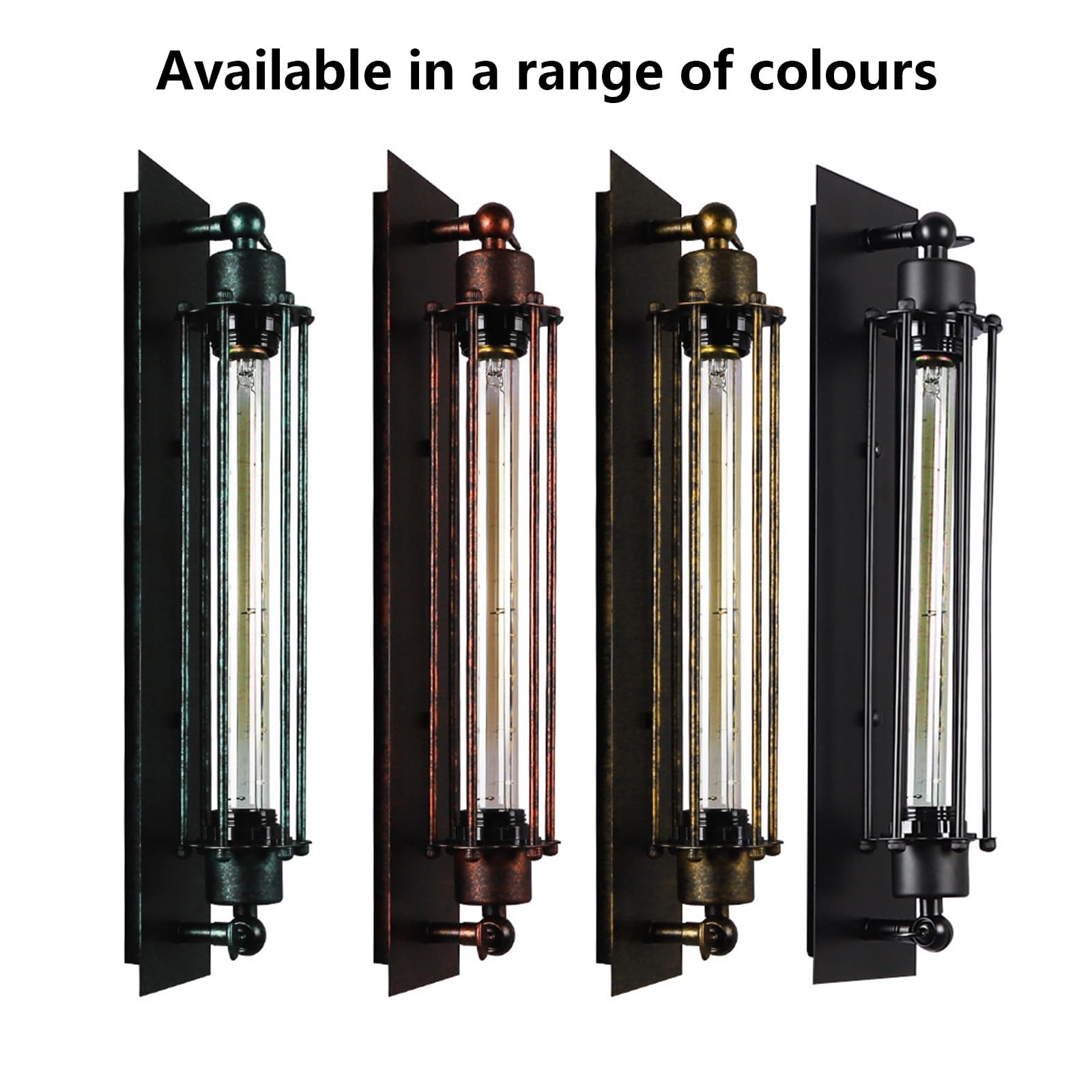 Wandlampe LED Vintage Industrial Design Wandleuchte Innen Wandbeleuchtung Querflöte Dekorativ Wandleuchten Drahtkäfig für Schlafzimmer Wohnzimmer Esszimmer (Schwarz Silber,Warmes Licht)