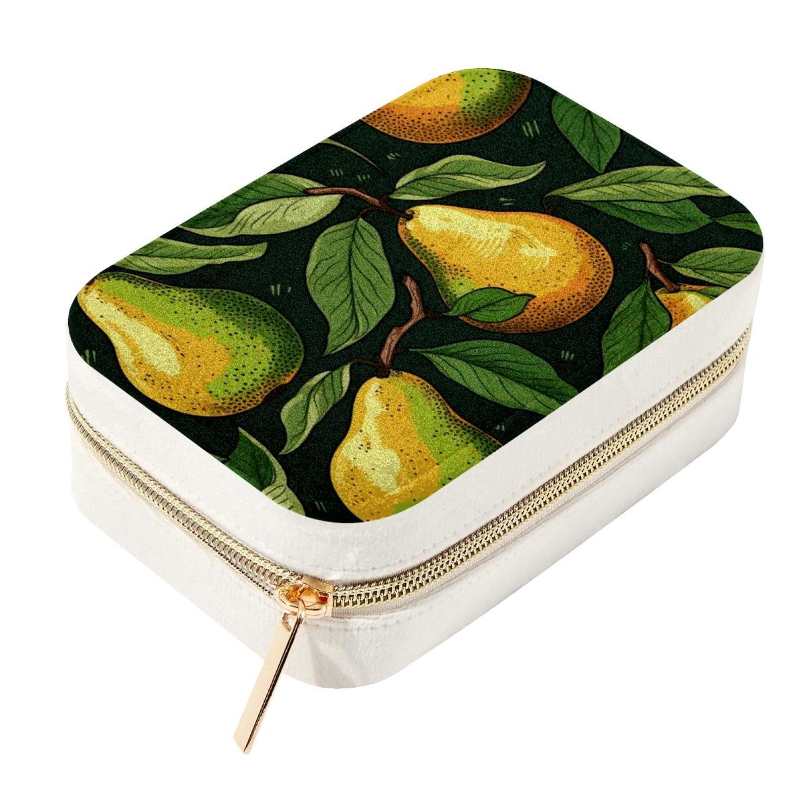 Boîte à bijoux en velours poire, écrin de rangement portable d'exception