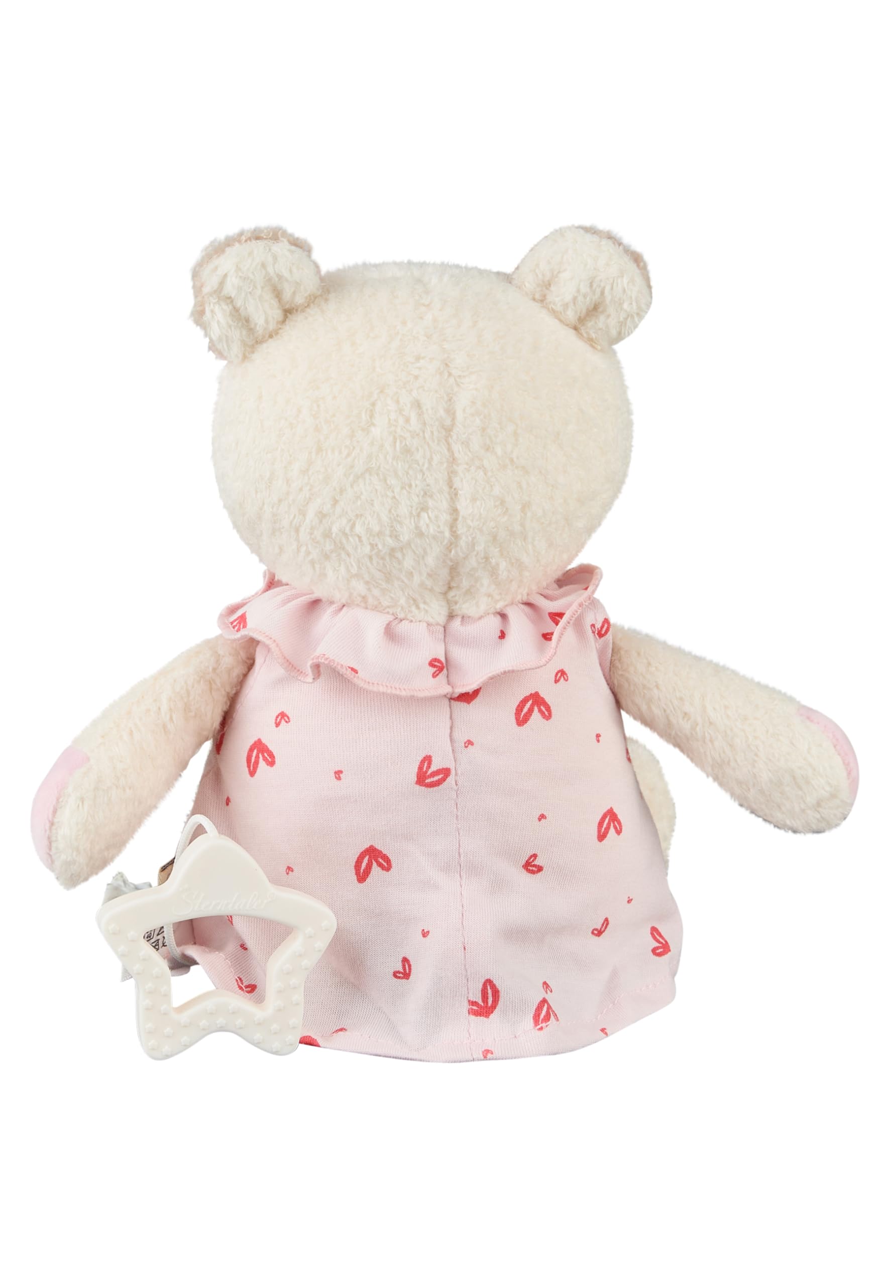 Sterntaler Spieluhr M Bär Betty, Kinder- und Babyspielzeug, kuschliger Flausch und bedrucktes Jersey, herausnehmbares Spielwerk, Sternengriff, Melodie: Brahms Wiegelied, 24×20×9 cm, cremeweiß
