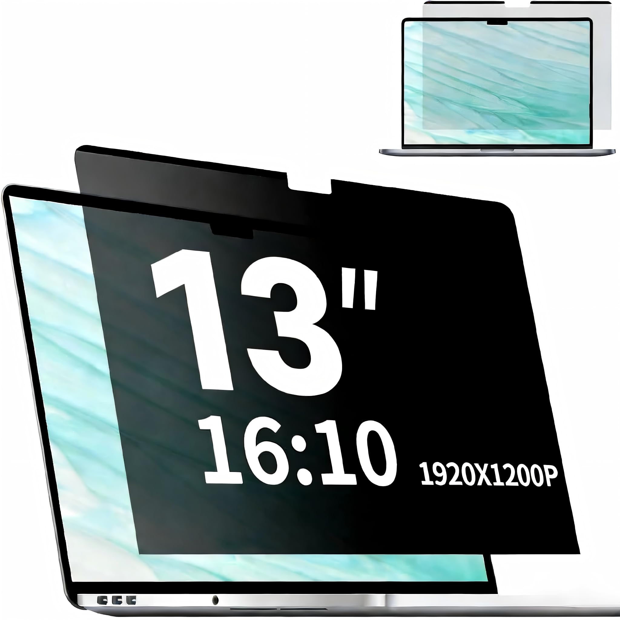 Magnetic Laptop Privacy Screen 13.3 Inch 1920x1200P (16:10), Removable Matte Anti Glare Blue Light Filter - Computer Privacy Shield Not for 13.3" 16:9 Laptop