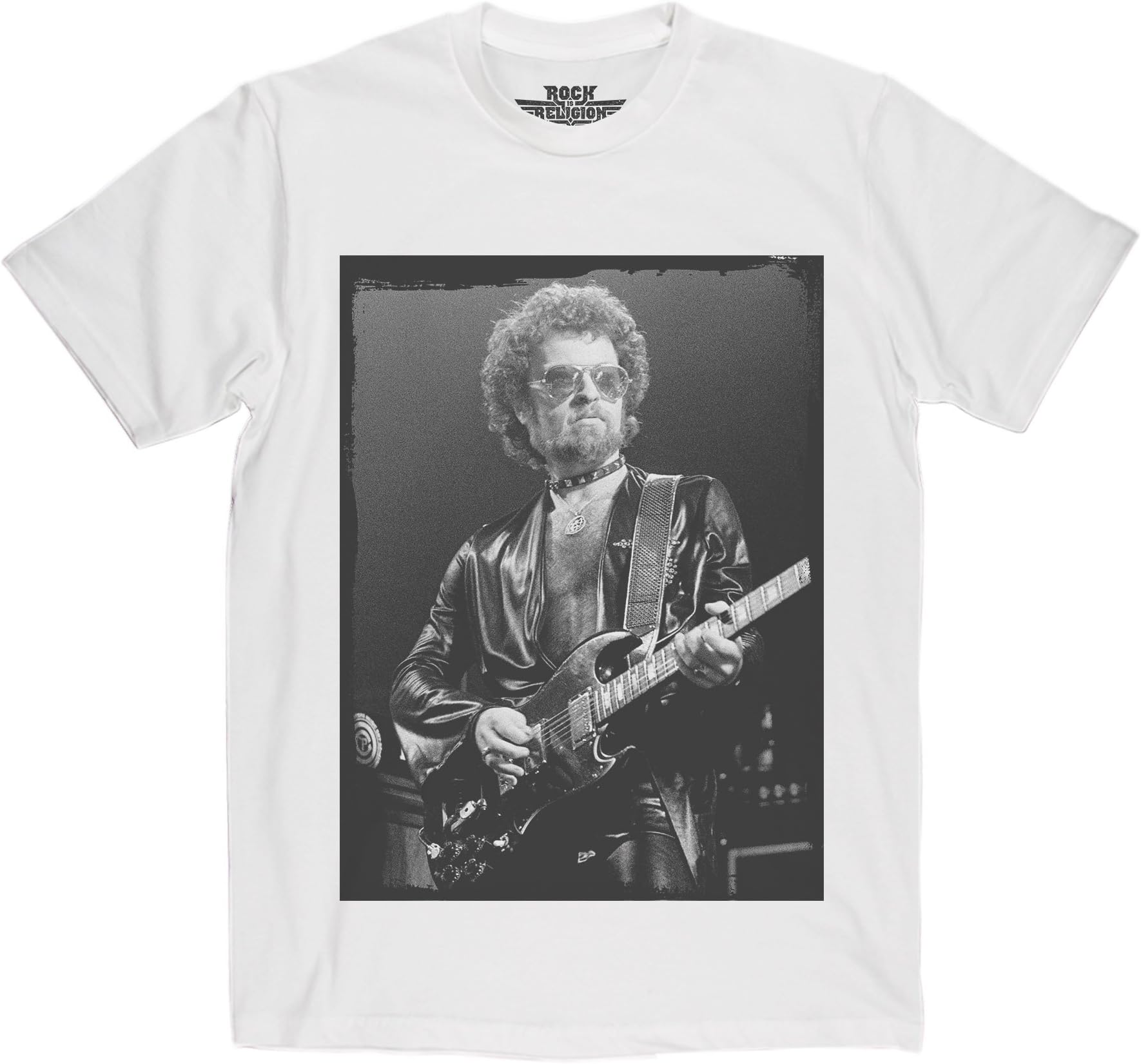 Rock Is Religion Eric Bloom Rock Metal Indie Graphic T-Shirt (White/Print XLarge)