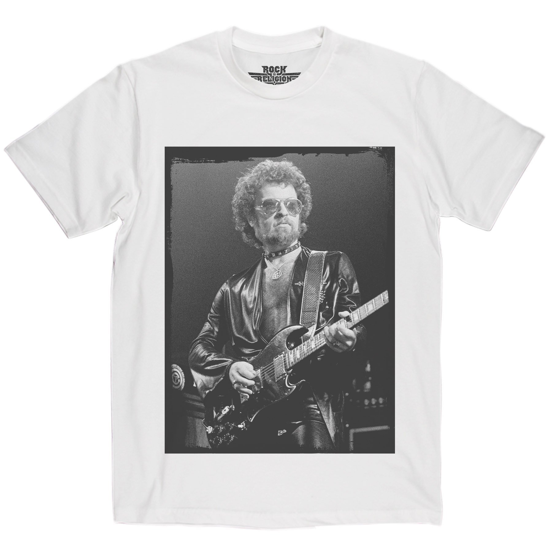 Rock Is Religion Eric Bloom Rock Metal Indie Graphic T-Shirt (White/Print XLarge)