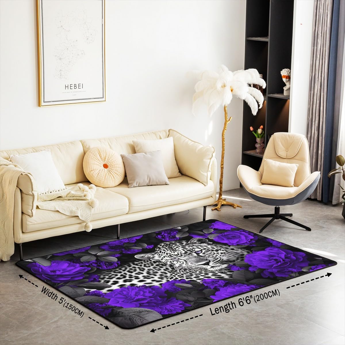 Amazon.com: 3D Cheetah Carpet 5x7 Purple Rose Leopard Print Area