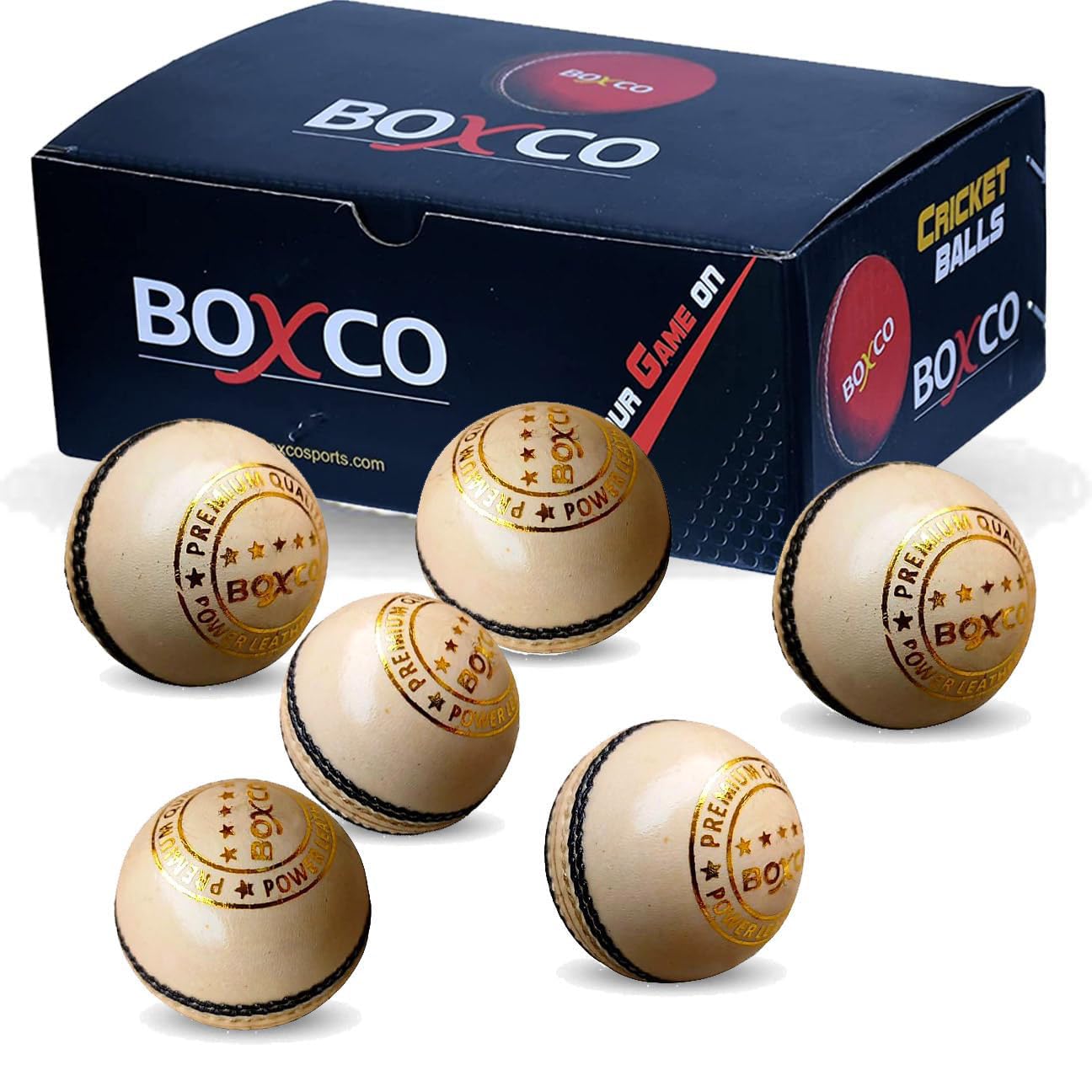 BOXCO Power Hand Stitched Four Piece Cricket Leather Ball for Club, T20 & One Day and One Day Durable High Performance Consistent Bounce Excellent Grip Sports Trainingm (Pack of 6) (Natural)-picture-19