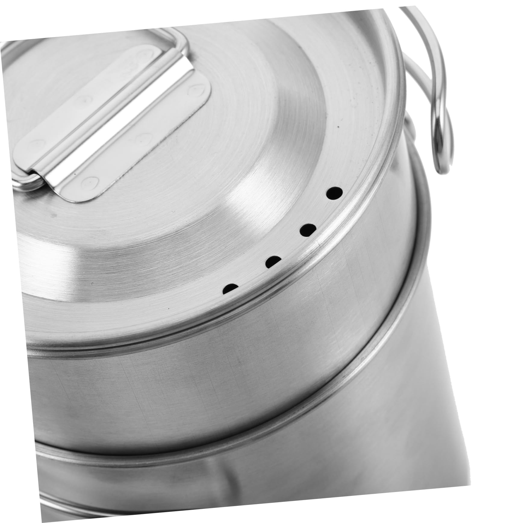Abaodam Edelstahl Becher 2 Stück mit Klappbarem Griff, Silber, Rund | Aluminiumbecher, Faltbarer Kaffeebecher, Latte Tassen, Kleiner Campingtopf, Isolierte Trinkbecher, Oktoberfest Deko