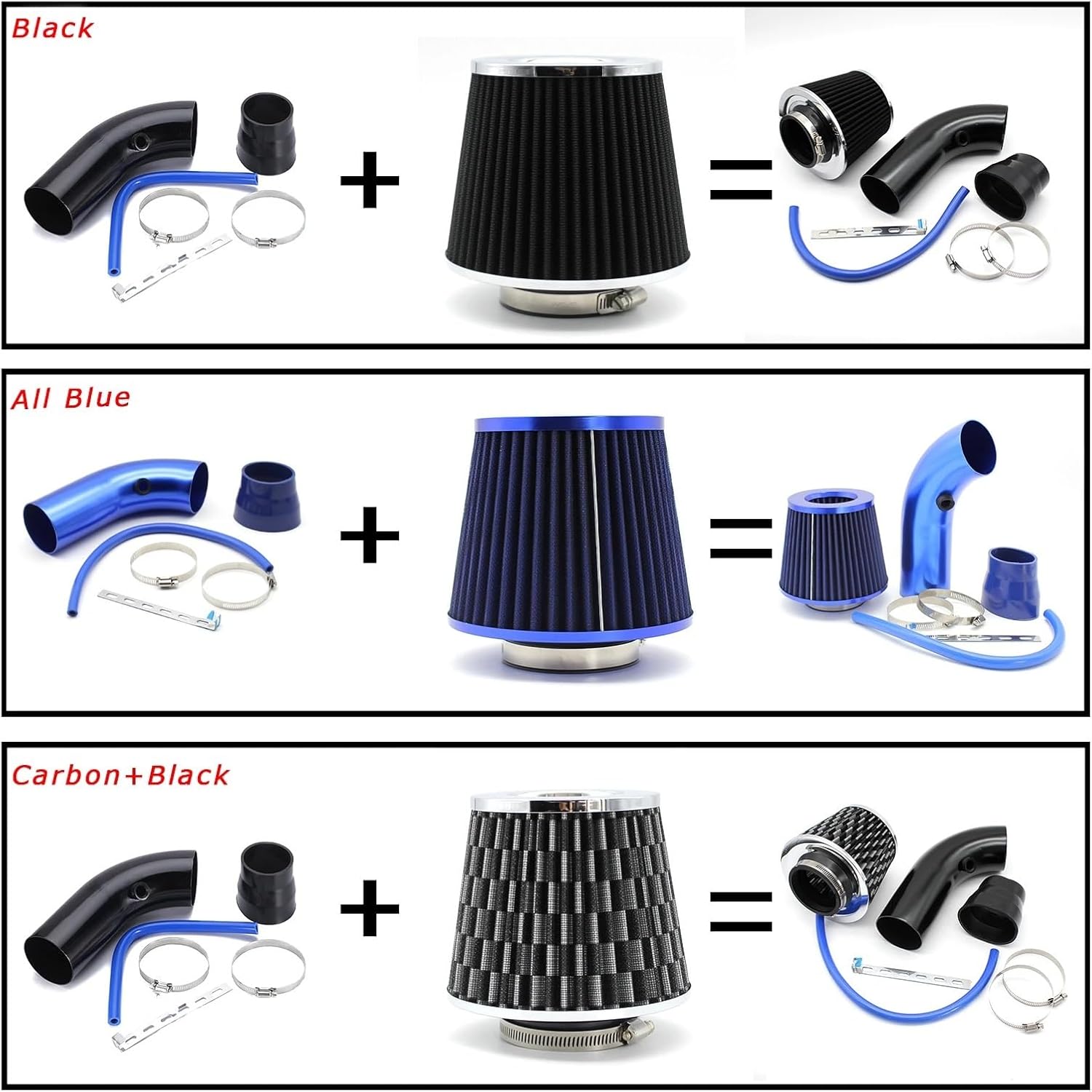 ユニバーサルコールドインテークフィルター付き 76 ミリメートル車自動車ゴムホースハイパワー誘導スーパーチャージャーインテークパイプ